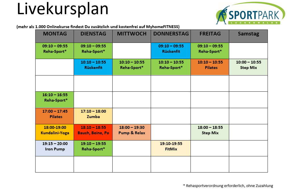 KursplanSeptember2023 Fitnessstudio Weimar