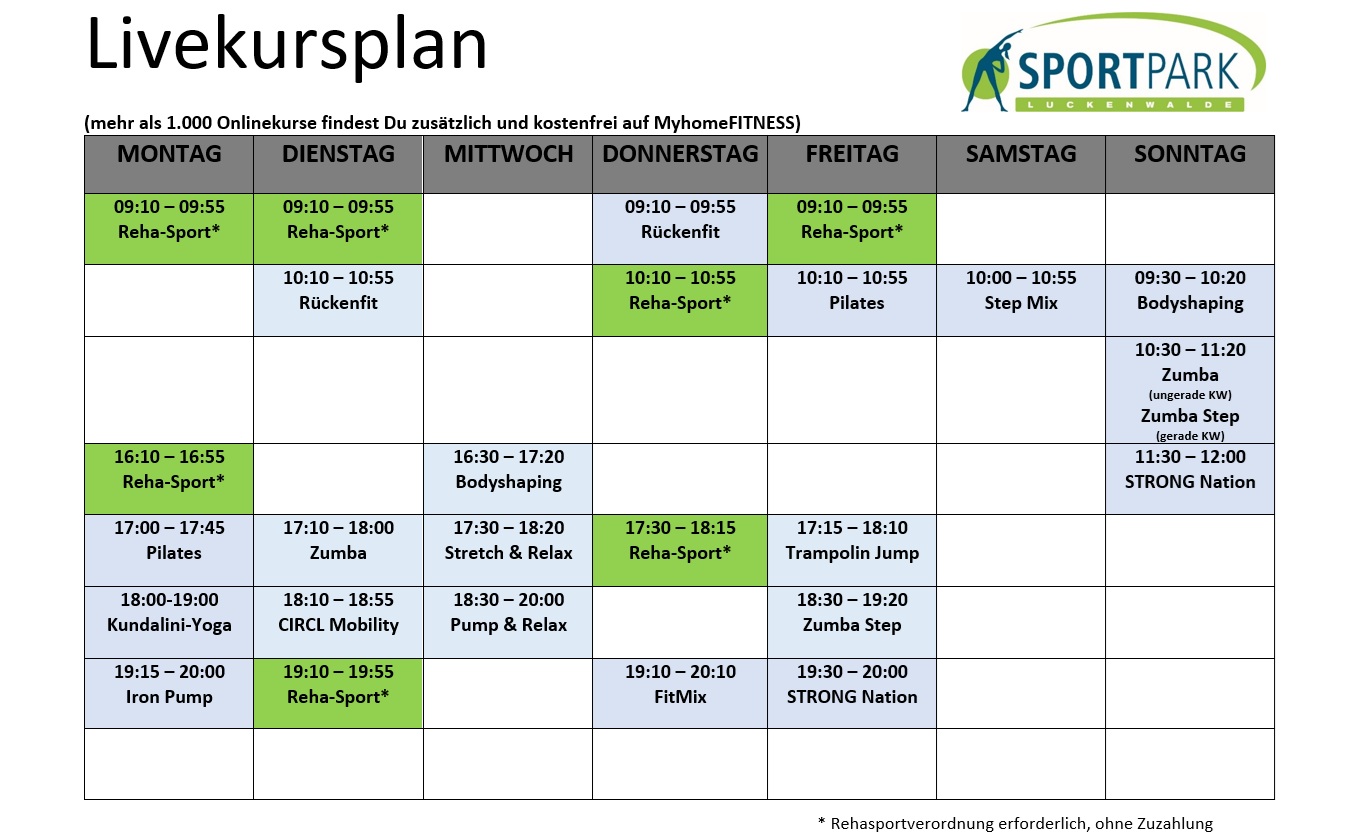 KursplanLuckenwalde0825 Fitnessstudio Weimar