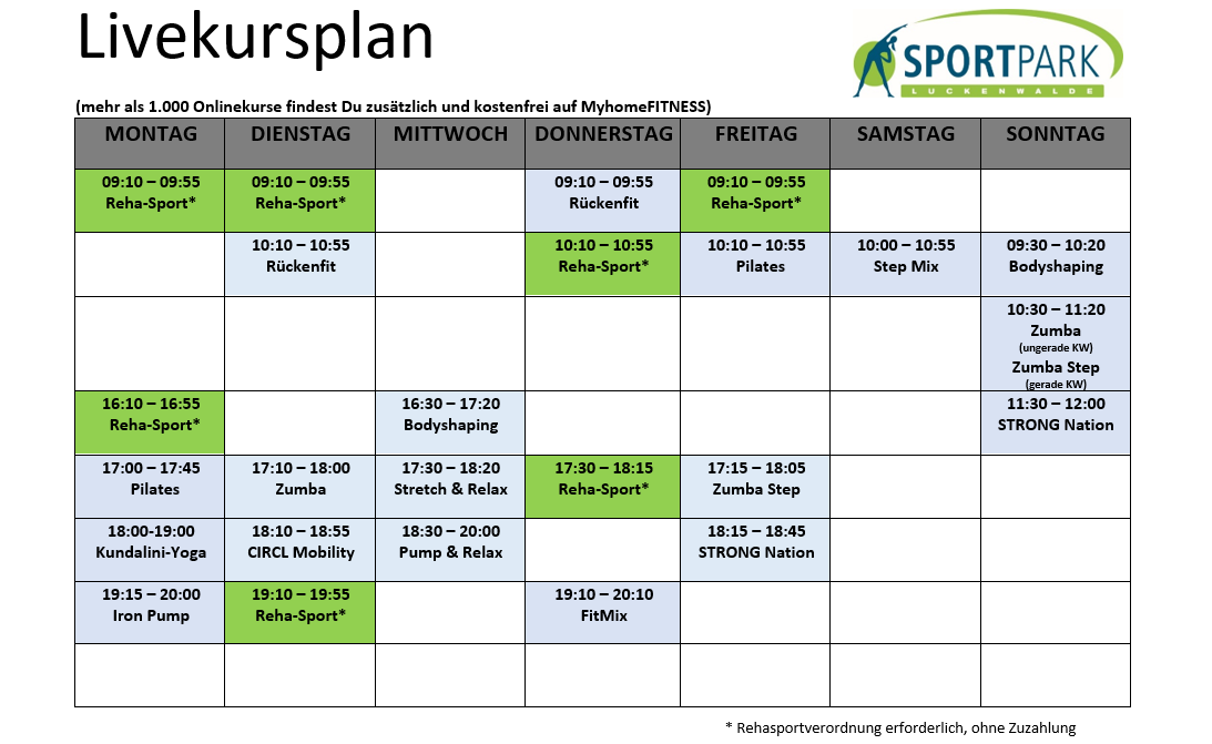 Kursplan1025 1 Fitnessstudio Weimar