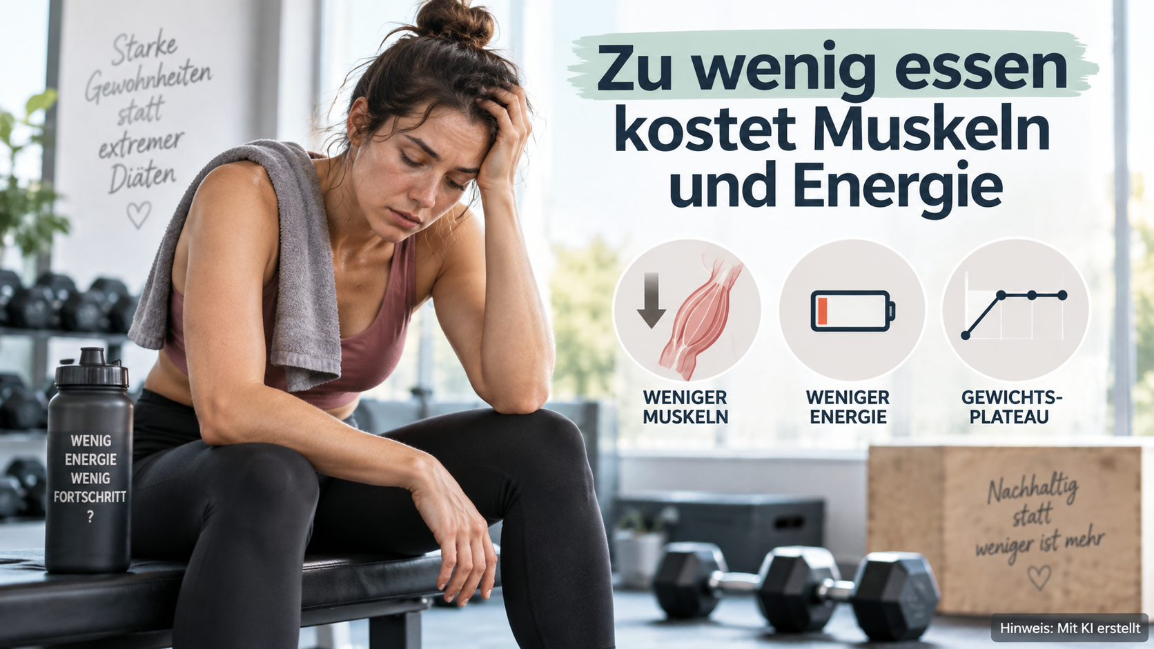 Isst Du zu wenig, um abzunehmen? 1 Fitnessstudio Weimar Zu wenig essen, kostet dich Muskeln